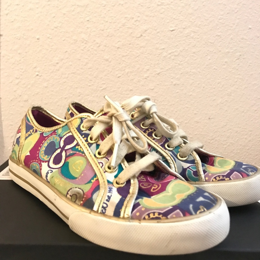 Nice COACH Poppy Shoes size 6B colorful shoes